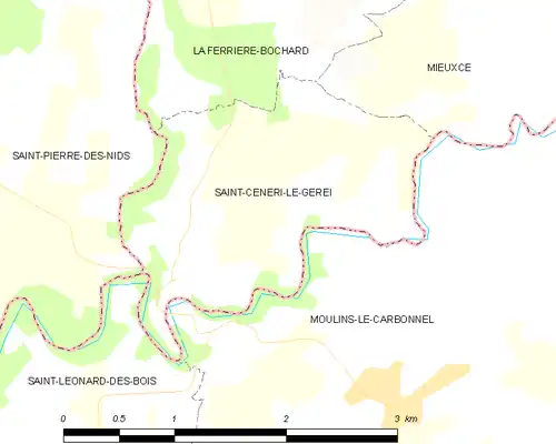 Detailkaart van de gemeente