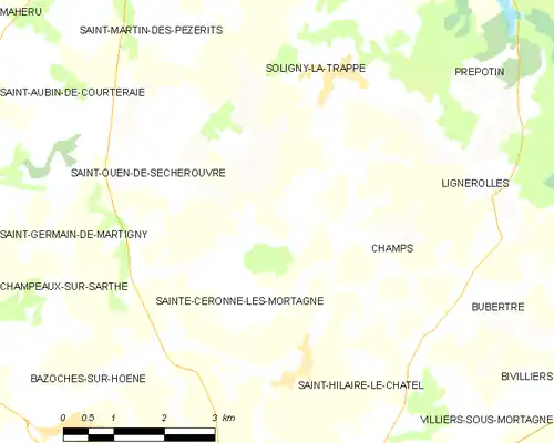 Detailkaart van de gemeente