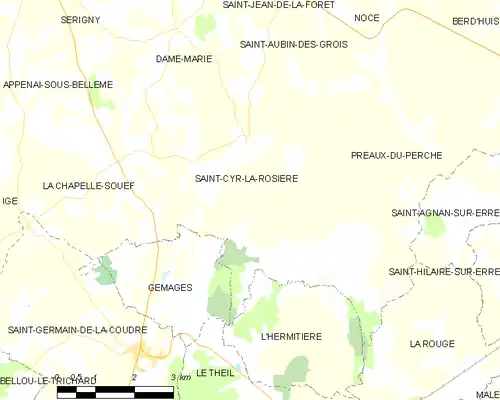 Detailkaart van de gemeente