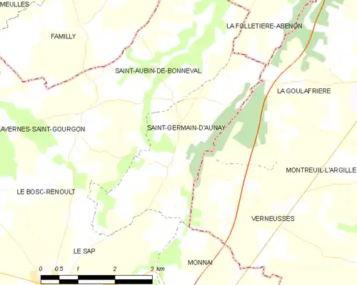 Detailkaart van de gemeente