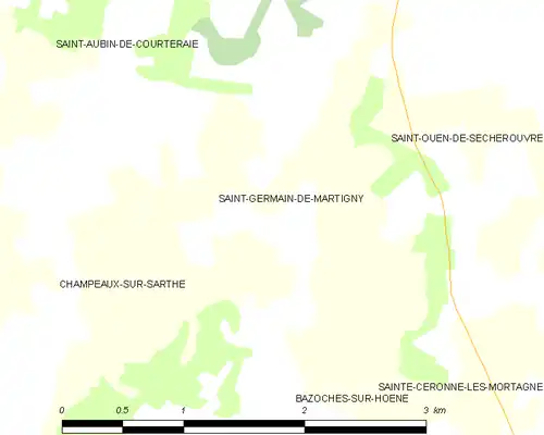 Detailkaart van de gemeente