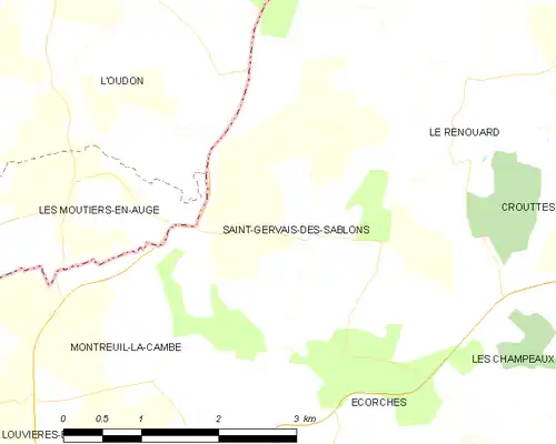 Detailkaart van de gemeente