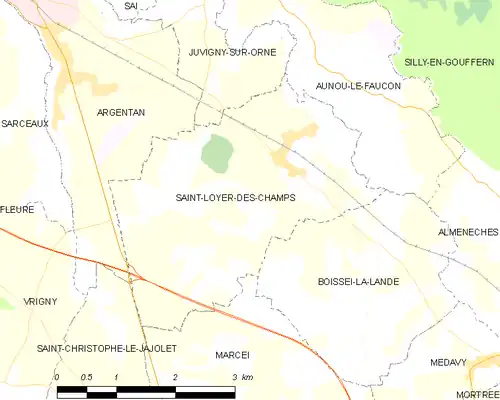 Detailkaart van de gemeente