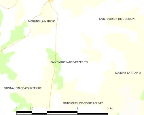 Detailkaart van de gemeente