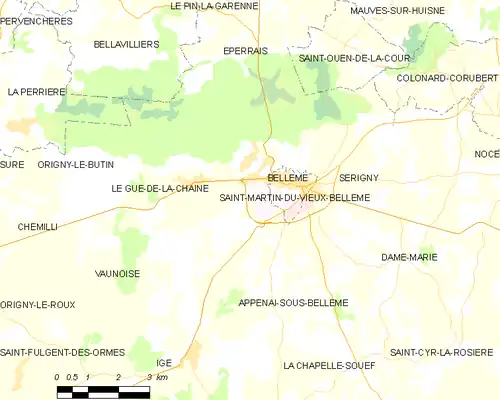 Detailkaart van de gemeente