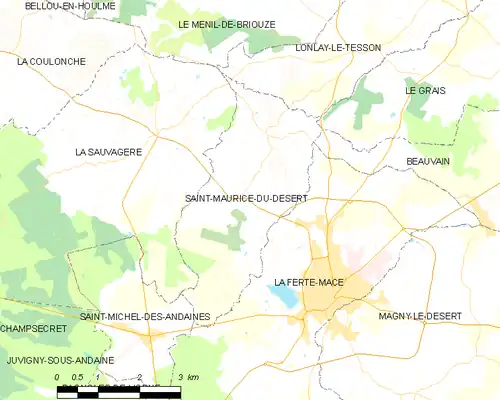 Detailkaart van de gemeente