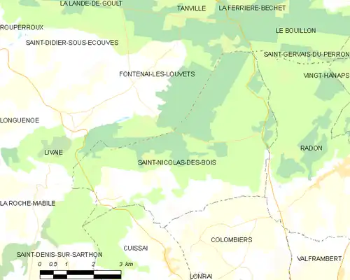 Detailkaart van de gemeente