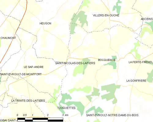 Detailkaart van de gemeente