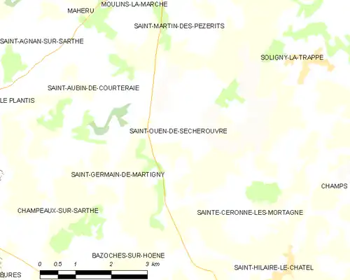 Detailkaart van de gemeente