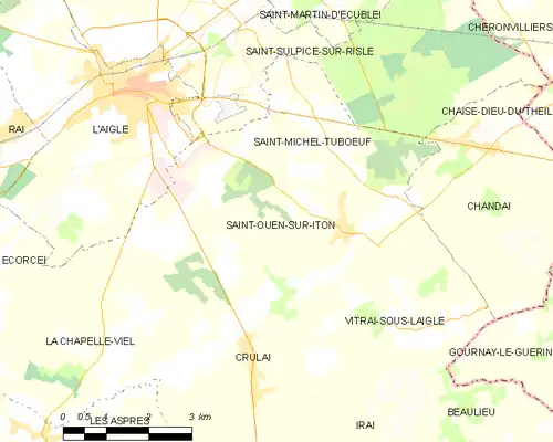 Detailkaart van de gemeente