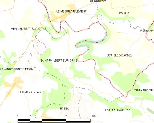 Detailkaart van de gemeente