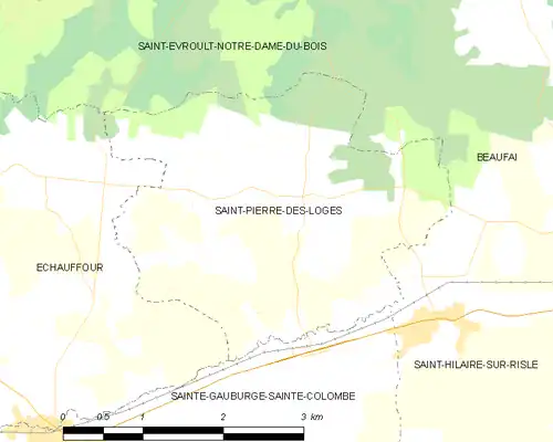 Detailkaart van de gemeente