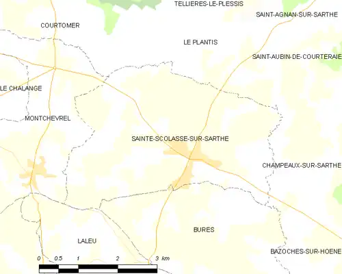 Detailkaart van de gemeente