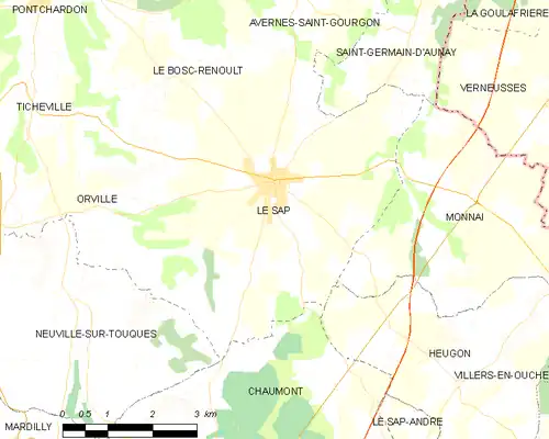 Detailkaart van de gemeente