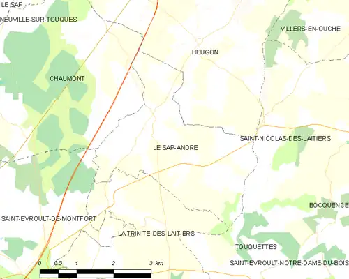 Detailkaart van de gemeente