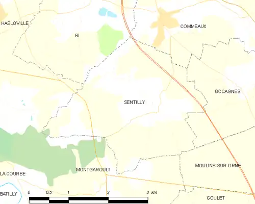 Detailkaart van de gemeente