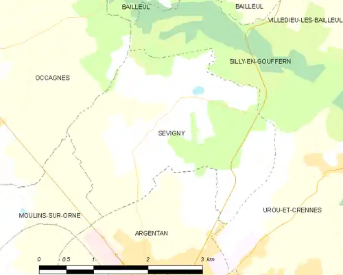 Detailkaart van de gemeente