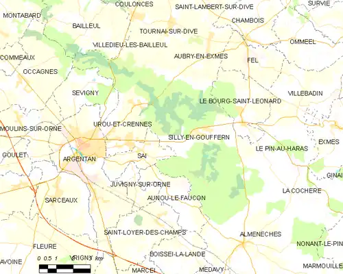 Detailkaart van de gemeente