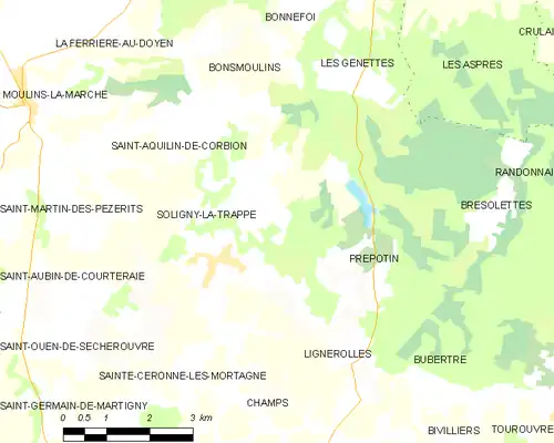 Detailkaart van de gemeente