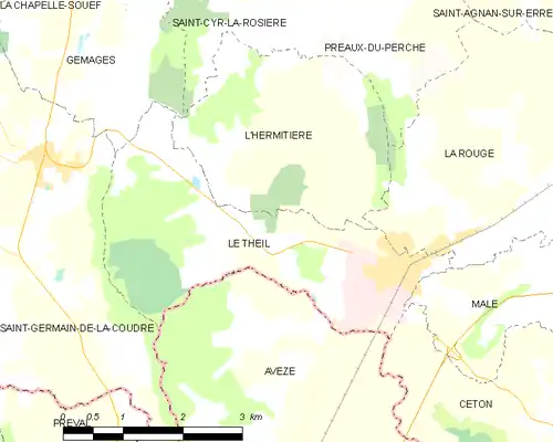 Detailkaart van de gemeente