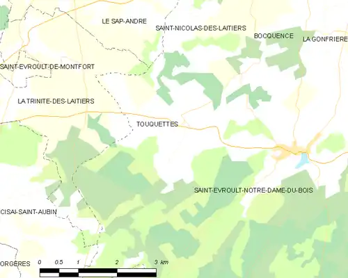 Detailkaart van de gemeente