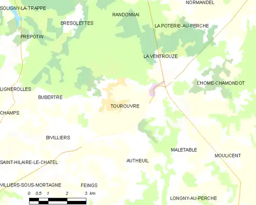 Detailkaart van de gemeente