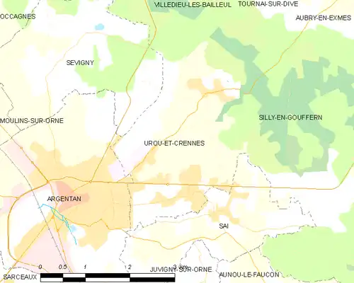 Detailkaart van de gemeente