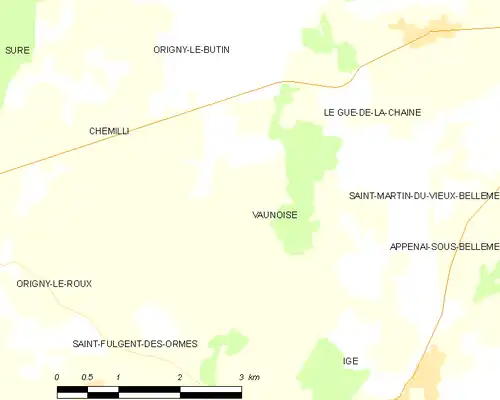 Detailkaart van de gemeente