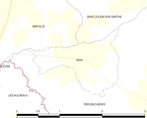 Detailkaart van de gemeente