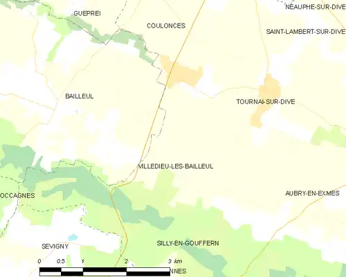 Detailkaart van de gemeente