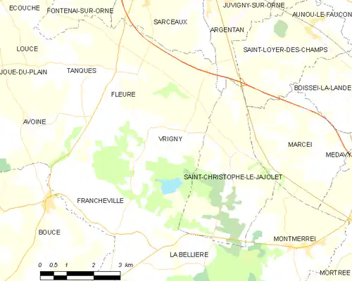 Detailkaart van de gemeente