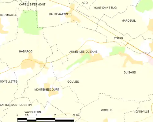 Detailkaart van de gemeente