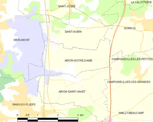 Detailkaart van de gemeente