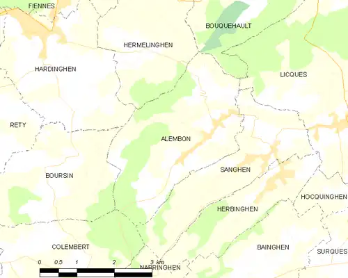 Detailkaart van de gemeente