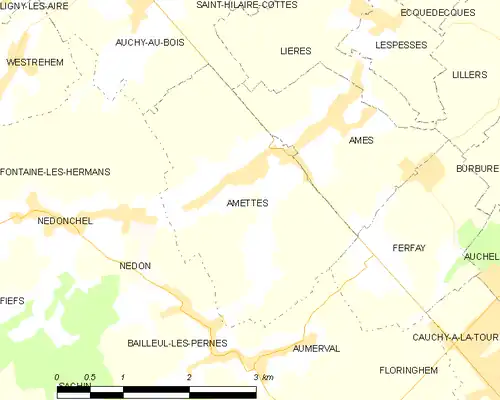 Detailkaart van de gemeente