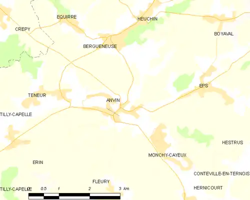 Detailkaart van de gemeente