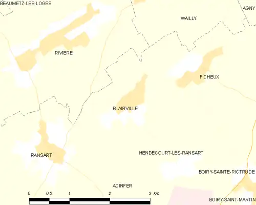 Detailkaart van de gemeente