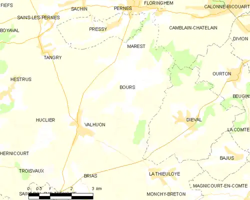 Detailkaart van de gemeente