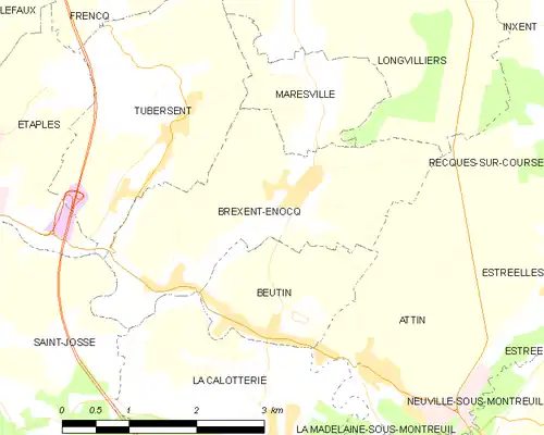 Detailkaart van de gemeente