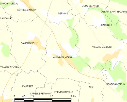 Detailkaart van de gemeente