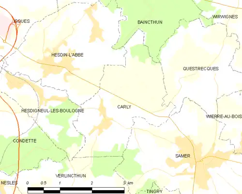 Detailkaart van de gemeente