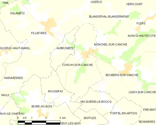 Detailkaart van de gemeente