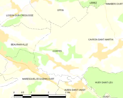 Detailkaart van de gemeente
