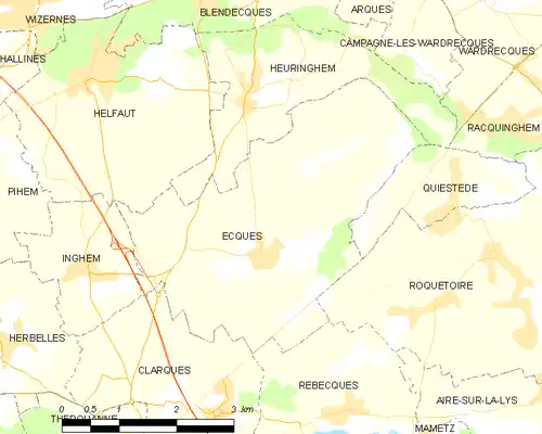 Detailkaart van de gemeente