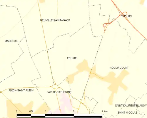 Detailkaart van de gemeente