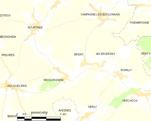 Detailkaart van de gemeente