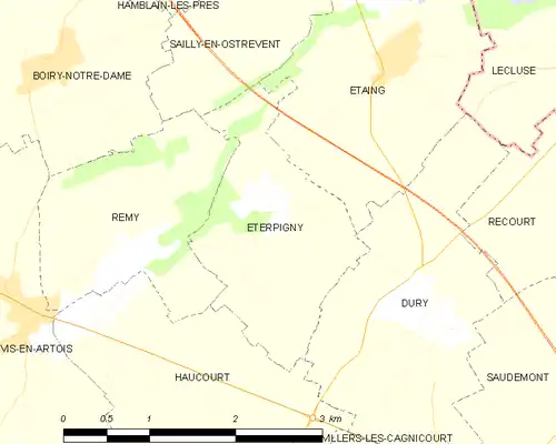 Detailkaart van de gemeente