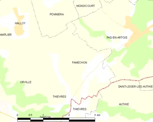 Detailkaart van de gemeente