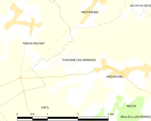 Detailkaart van de gemeente