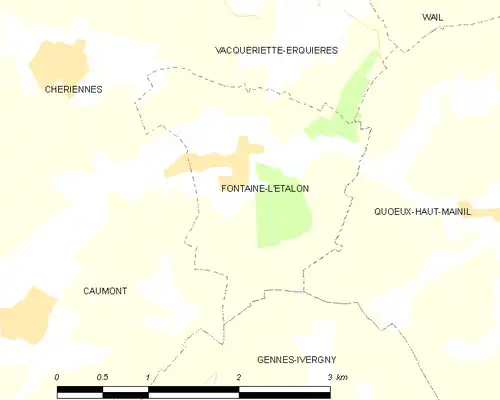 Detailkaart van de gemeente